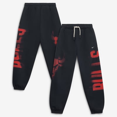  Chicago Bulls Nike Youth 2026/27 Standard Issue Authentic Wordmark Fleece Pants - Black
