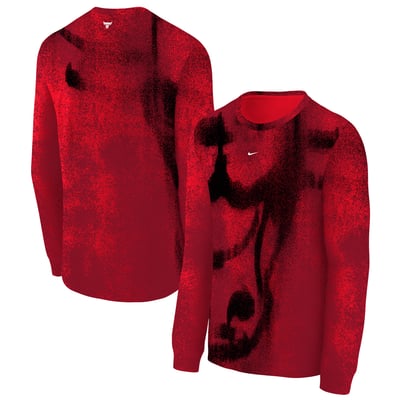  Chicago Bulls Nike Youth 2026/27 Standard Issue Maximal Allover Long Sleeve T-Shirt - Red