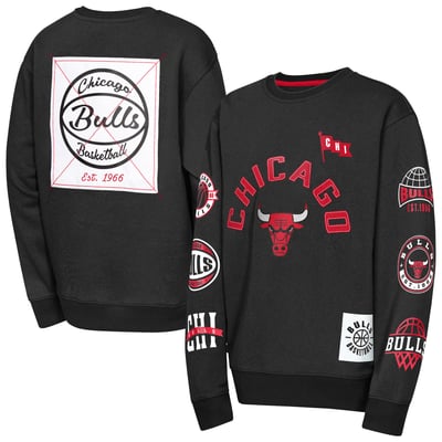 Chicago Bulls Outerstuff Youth Decorated Honor Sweatshirt - Black