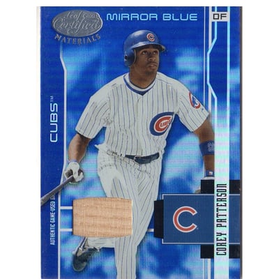 2003 Leaf Certified Materials Mirror Blue Materials #31 Corey Patterson Bat/100