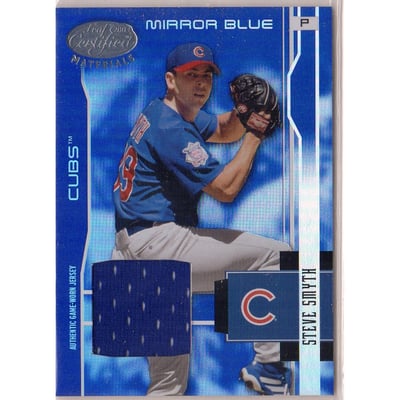 2003 Leaf Certified Materials Mirror Blue Materials #35 Steve Smyth Jsy/100