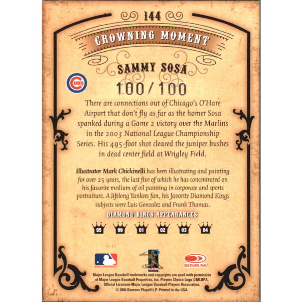 2004 Diamond Kings Framed Silver #144 Sammy Sosa