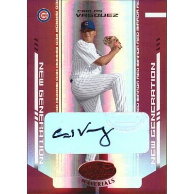 2004 Leaf Certified Materials Mirror Autograph Red #260 Carlos Vasquez NG/200