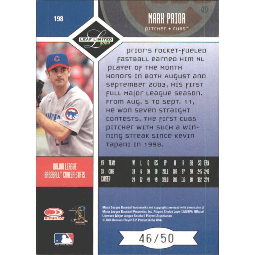2004 Leaf Limited Silver Spotlight #198 Mark Prior A