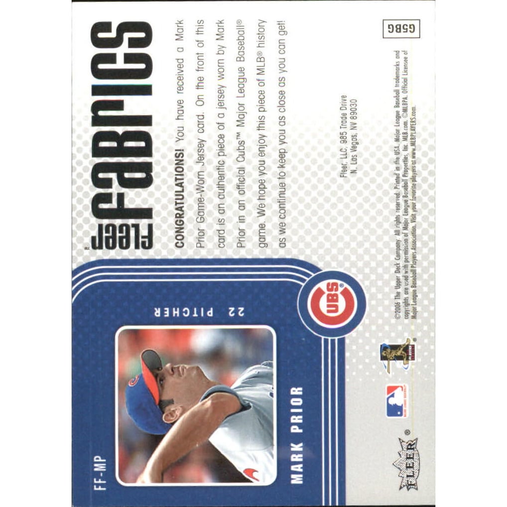 2006 Fleer Fabrics #MP Mark Prior Jsy