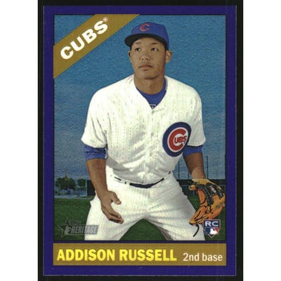 2015 Topps Heritage Chrome Purple Refractors #THC718 Addison Russell