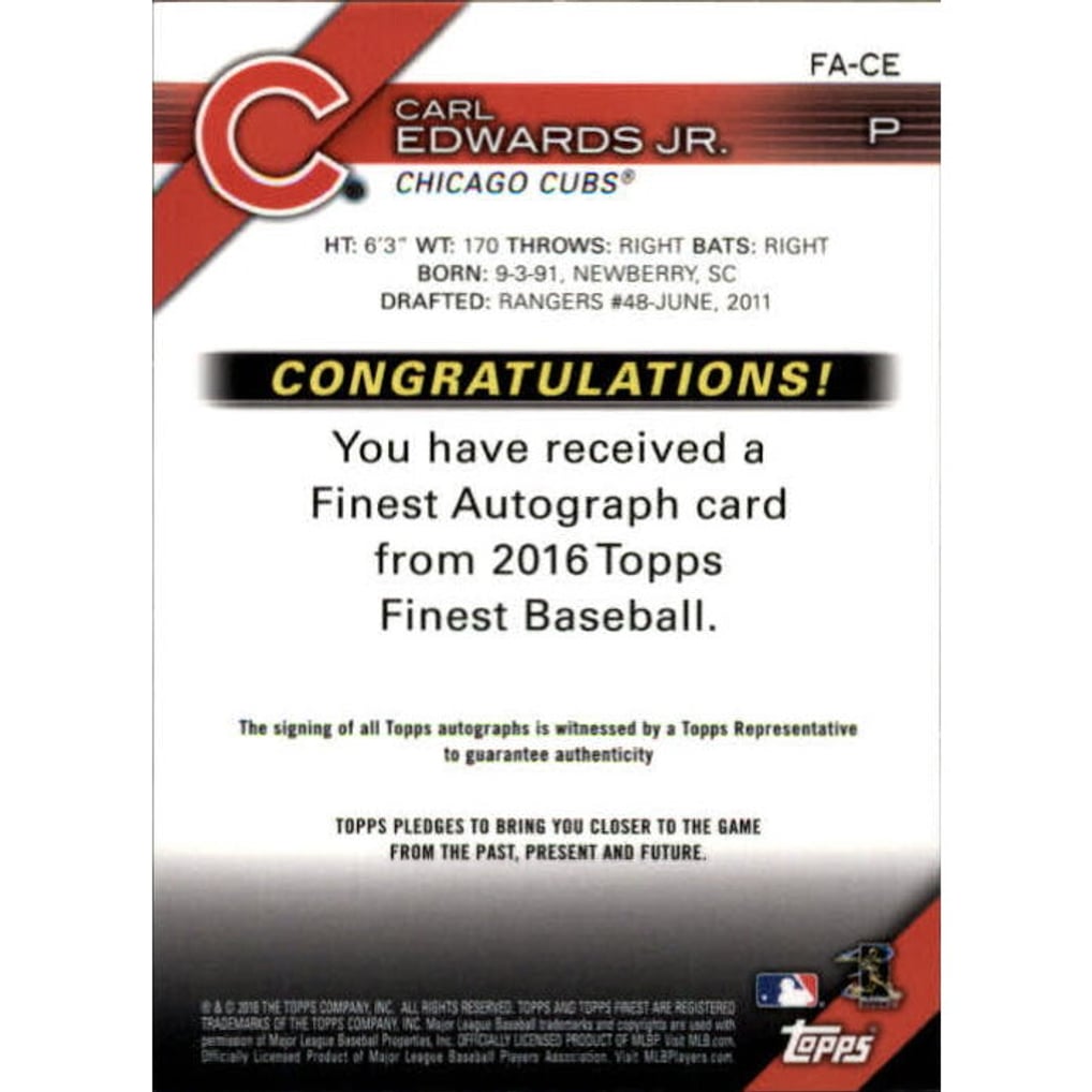 2016 Finest Autographs #FACE Carl Edwards Jr.