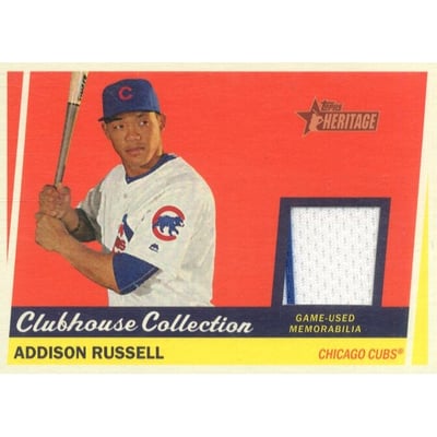 2016 Topps Heritage Clubhouse Collection Relics #CCRARU Addison Russell HN