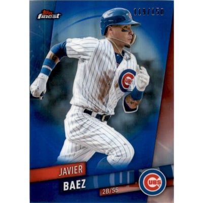 2019 Finest Blue Refractors #13 Javier Baez