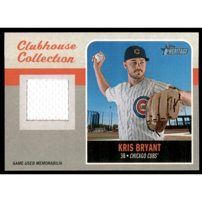 2019 Topps Heritage Clubhouse Collection Relics #CCRKB Kris Bryant