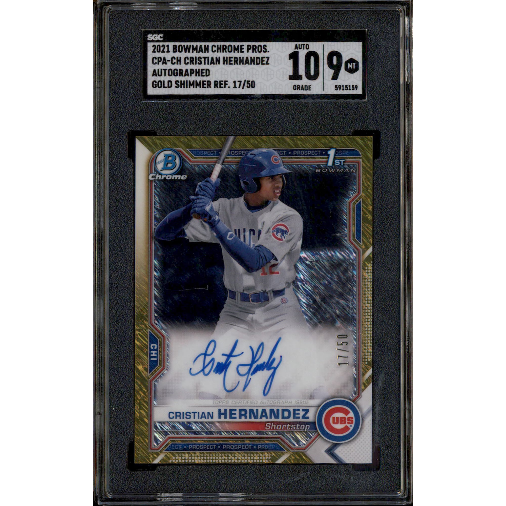PSA9 MINT】Cristian Hernandez 2021 Bowman Chrome Prospect 1st 