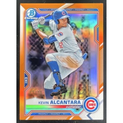 2021 Bowman Draft Chrome Orange Refractor #BDC-62 Kevin Alcantara /25