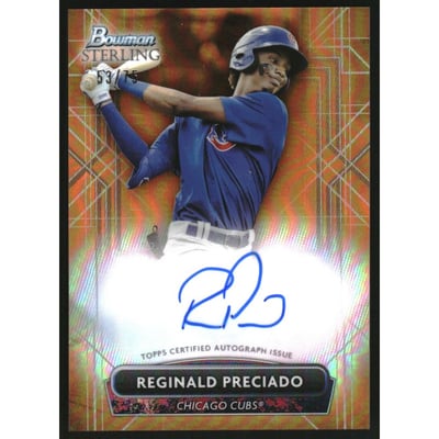 2022 Bowman Sterling Prospect Autographs Orange Refractors #PARP Reginald Preciado