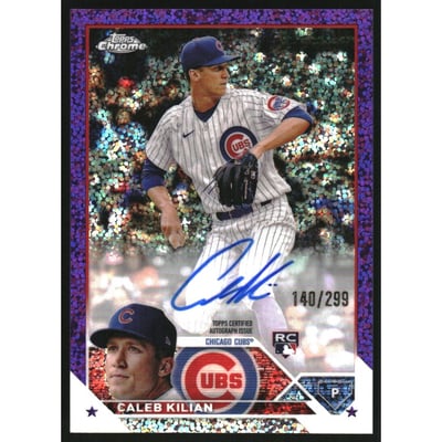 2023 Topps Chrome Rookie Autographs Purple Speckle Refractors #RACK Caleb Kilian