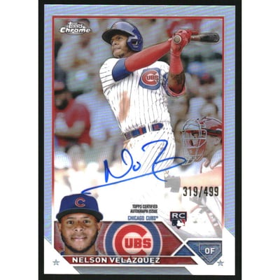 2023 Topps Chrome Rookie Autographs Refractors #RANVE Nelson Velazquez