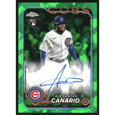 2024 Topps Chrome Sapphire Autographs Green Refractors #CSAAC Alexander Canario