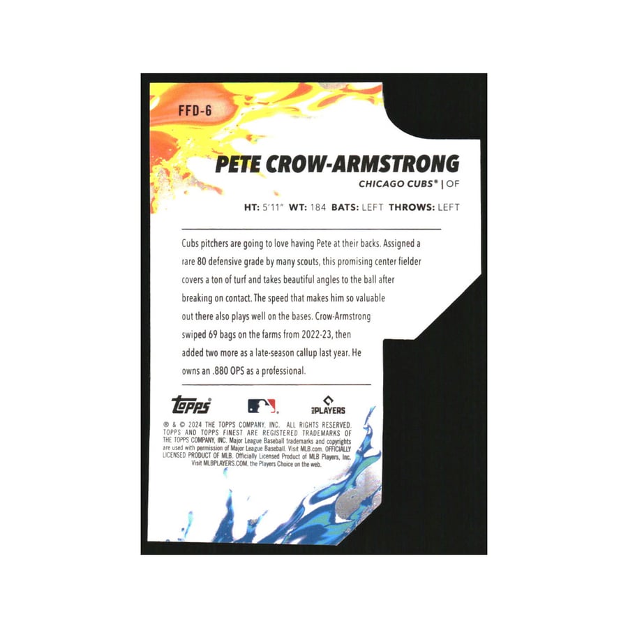 2024 Topps Finest Firsts Die-Cuts #FFD6 Pete Crow-Armstrong RC Rookie