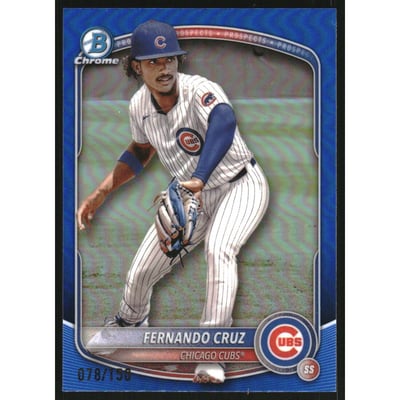 2025 Bowman Chrome Prospects Blue Refractors #BCP110 Fernando Cruz