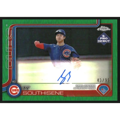 2025 Topps Pro Debut Chrome Autographs Green Refractors #PDC165 Ty Southisene