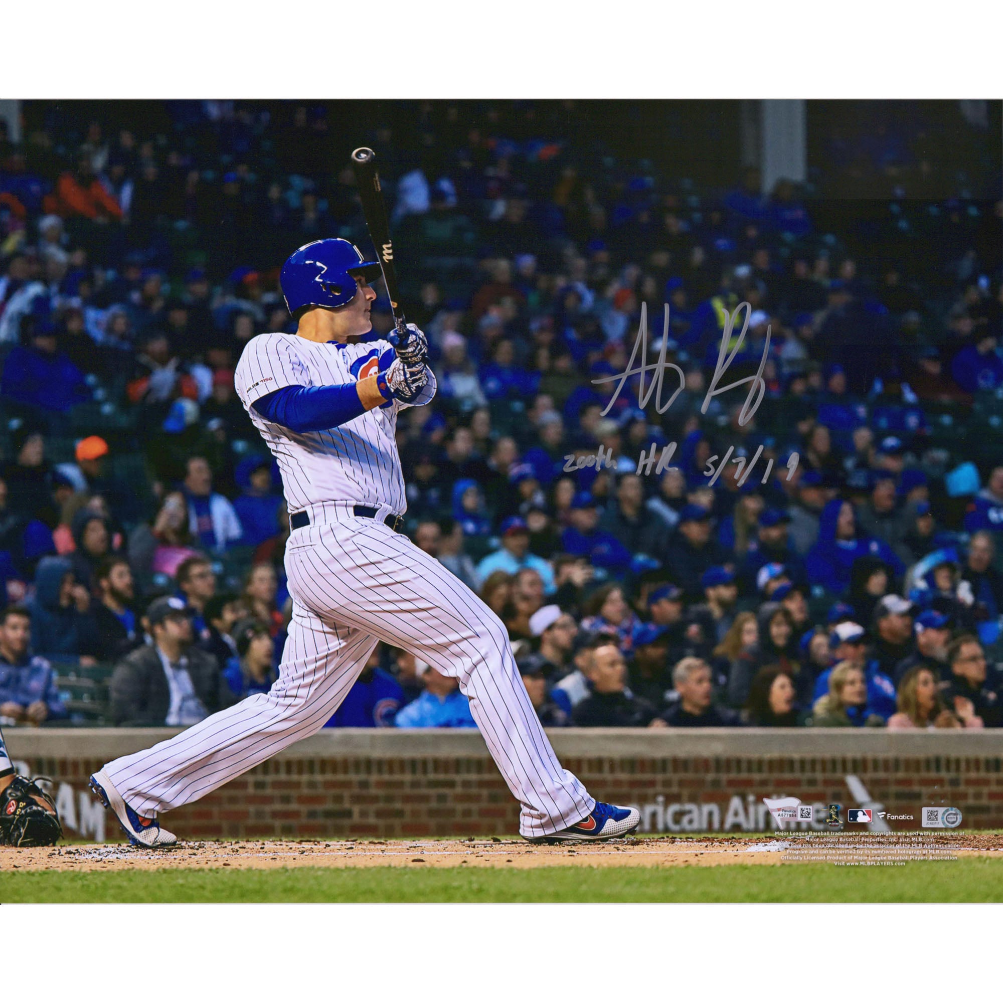 Autographed Chicago Cubs Anthony Rizzo Fanatics Authentic 16