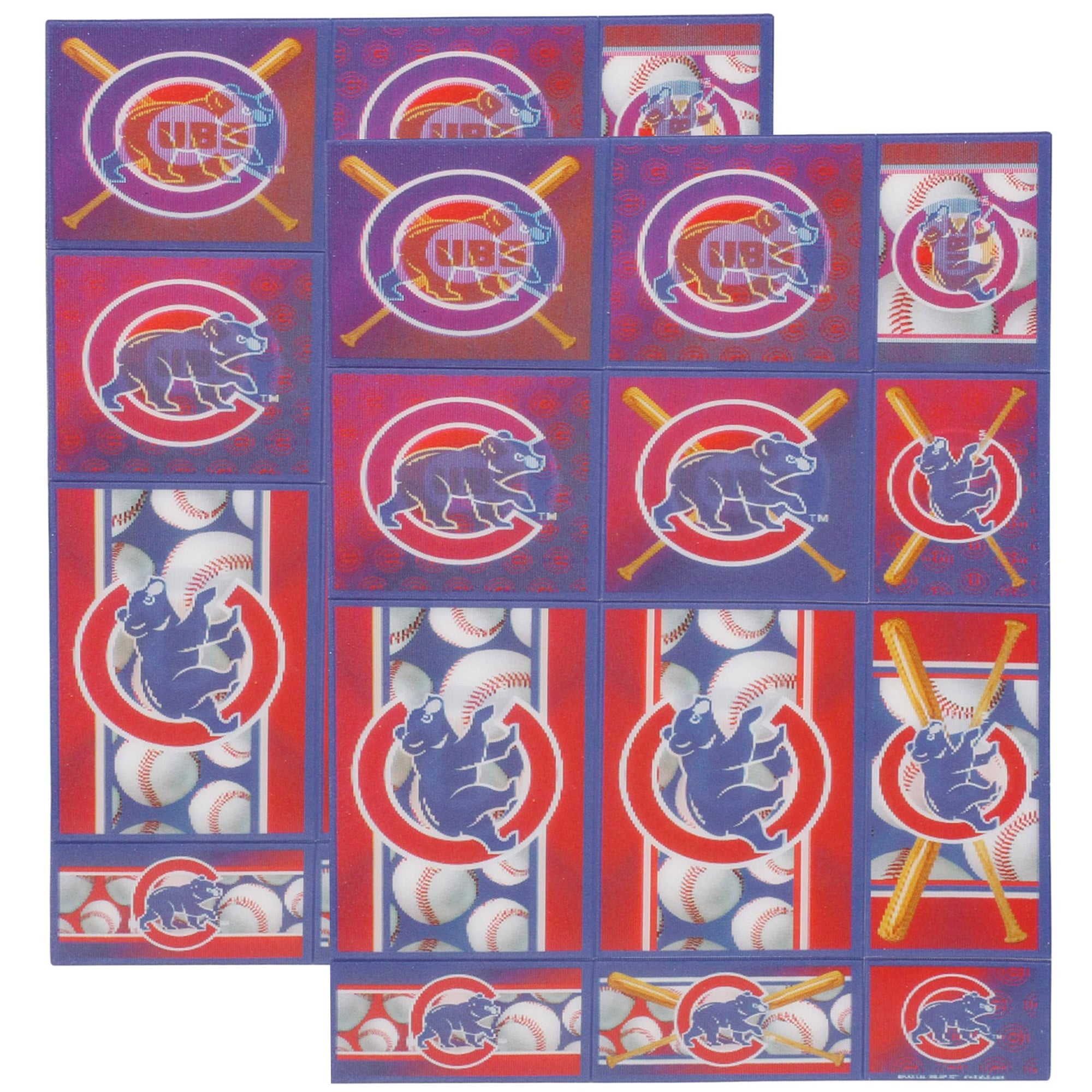 Cubs Sticky Notes Chicago Cubs 2-Pack 3D Sticker Sheets