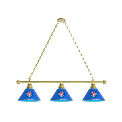 Chicago Cubs 3-Shade Billiard Light with Brass Fixture