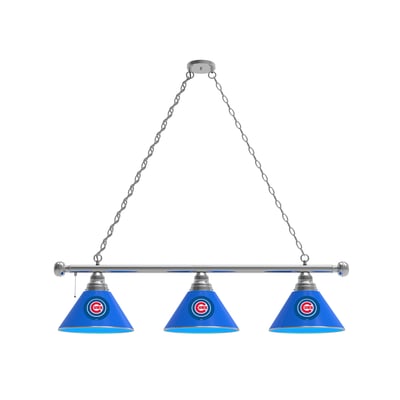 Chicago Cubs 3-Shade Billiard Light with Chrome Fixture