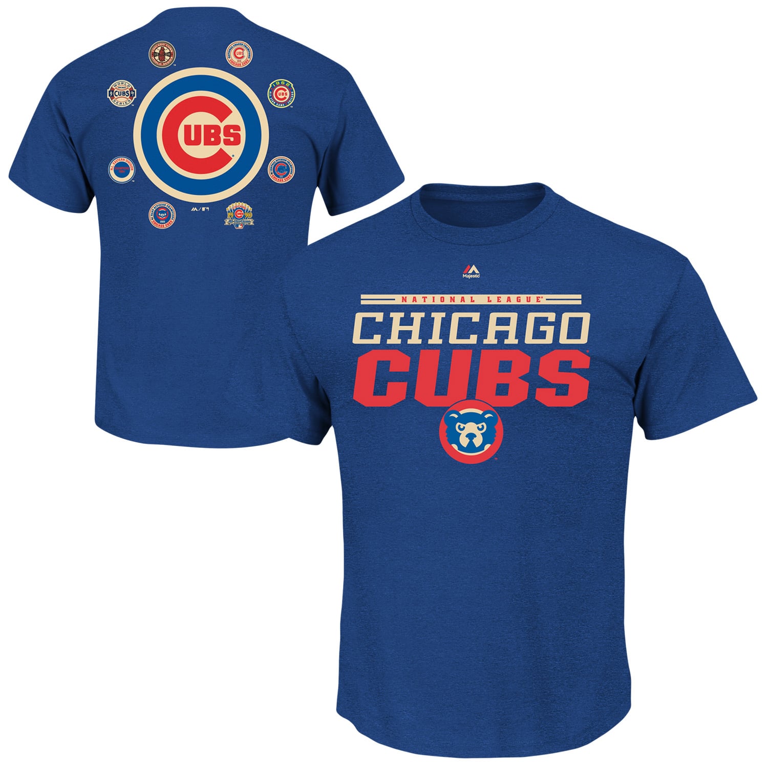 Cooperstown Collection Chicago Cubs Blue Distressed Word Short Sleeve T-Shirt – Fanatics Unisex