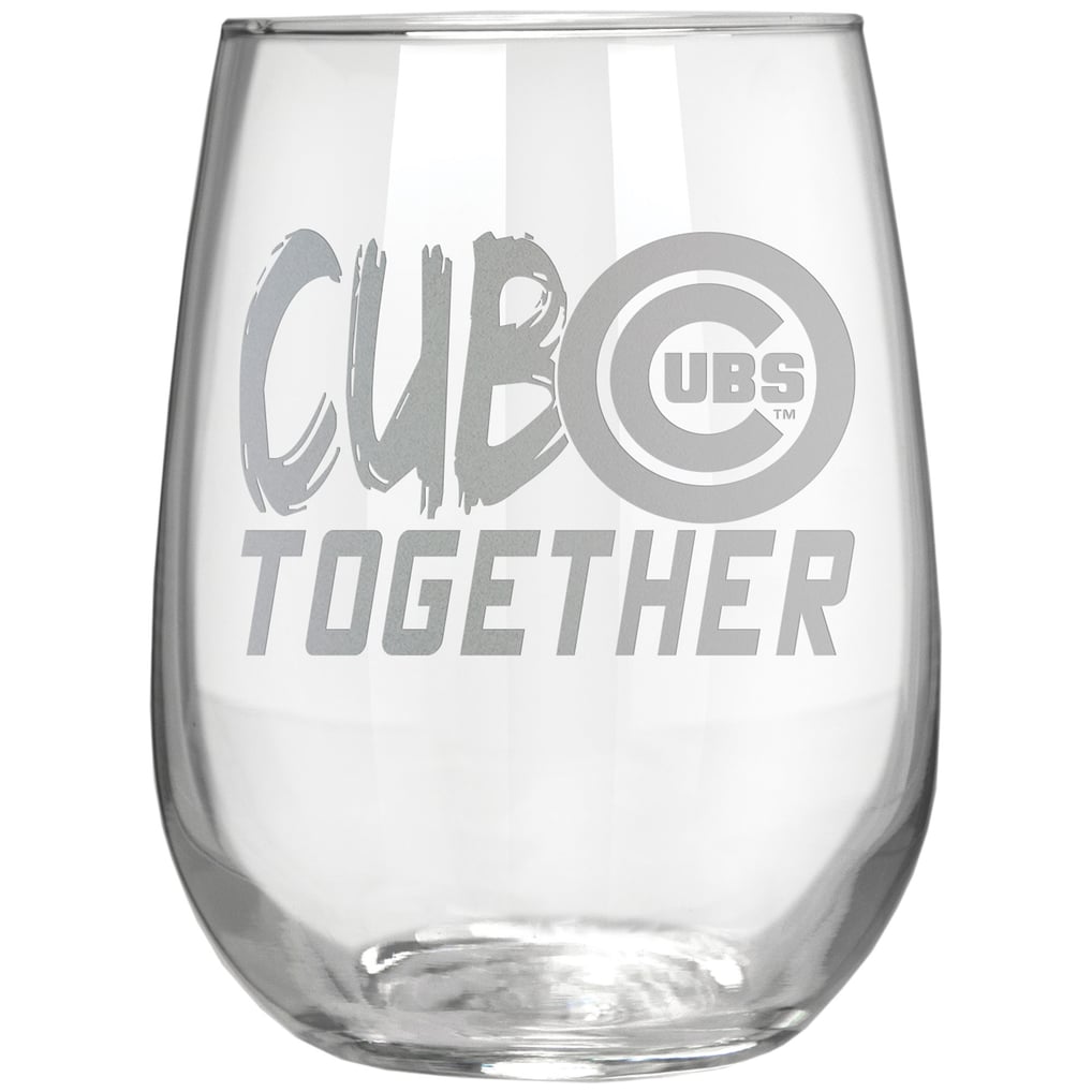 Chicago Cubs Etched 17oz. Rally Cry Stemless Wine Glass