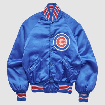 Chicago Cubs HOWE 80s Full Snap Jacket - Blue - XXS by Fanatics Real Vintage