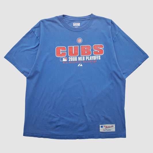 Chicago Cubs Majestic 2008 T-shirt - Blue - 2XL by Fanatics Real Vintage