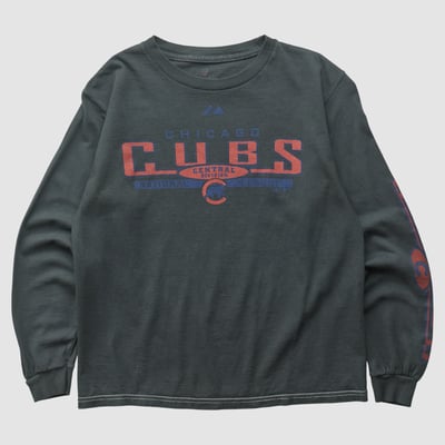 Chicago Cubs Majestic 2010s Long Sleeve T-shirt - Black - Yth L by Fanatics Real Vintage