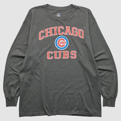 Chicago Cubs Majestic 2010s Long Sleeve T-shirt - Dark Heather Gray - 2XL by Fanatics Real Vintage