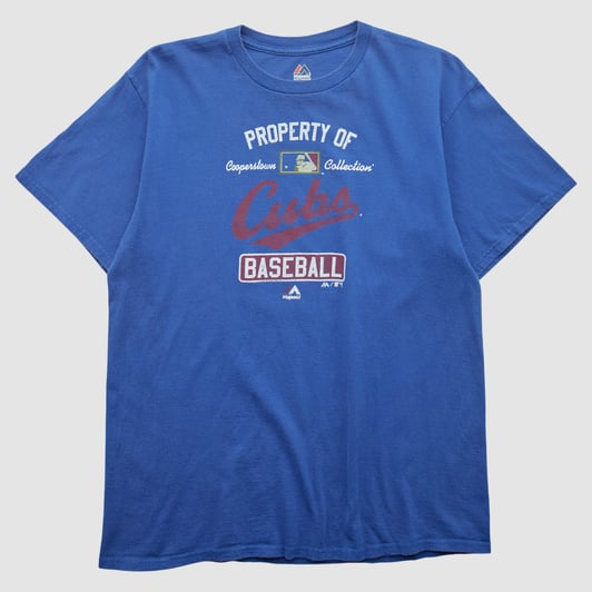 Chicago Cubs Majestic 2010s T-shirt - Blue - S by Fanatics Real Vintage