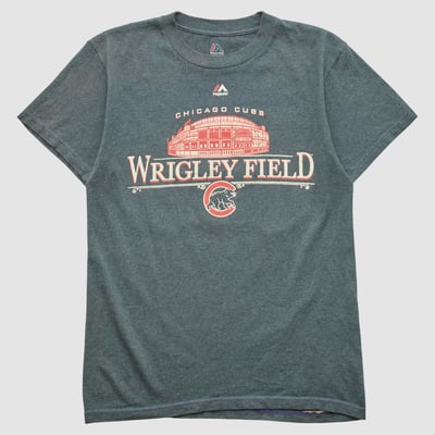 Chicago Cubs Majestic 2010s T-shirt - Dark Heather Gray - S by Fanatics Real Vintage