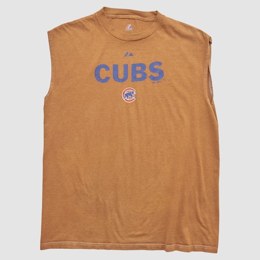 Chicago Cubs Majestic 2010s Tank - Clay - M by Fanatics Real Vintage