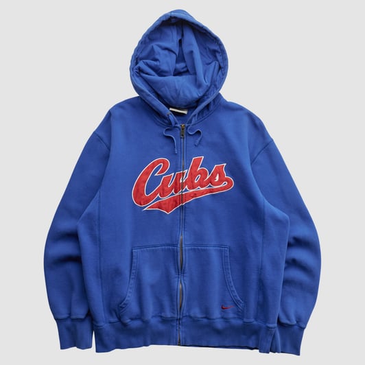 Chicago Cubs Nike 2000s Hooded Pullover Sweatshirt - Blue - M by Fanatics Real Vintage