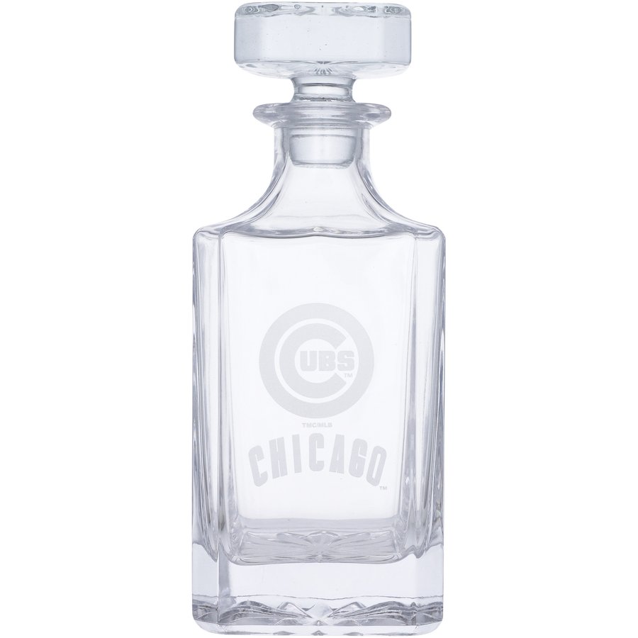Chicago Cubs Three-Piece Decanter & Rocks Glasses Set