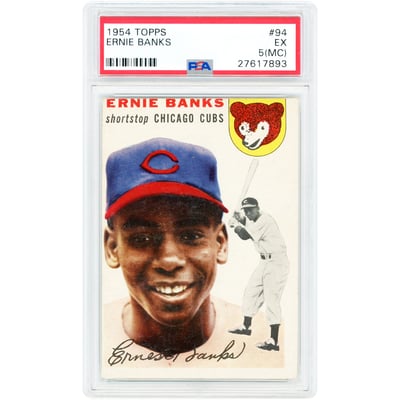 Ernie Banks Chicago Cubs 1954 Topps #94 PSA Authenticated 5 Rookie Card 