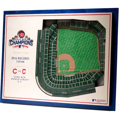Chicago Cubs Fanpoint 2016 MLB World Series Champions 17'' x 13'' 5-Layer 3D StadiumView Wall Art