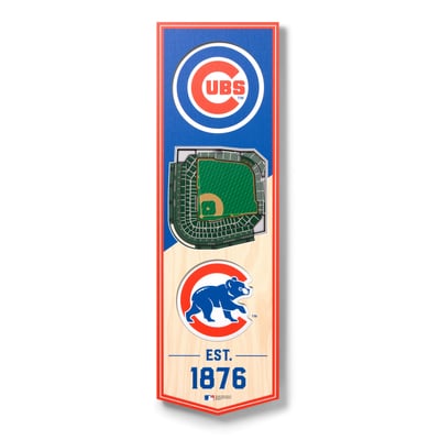 Chicago Cubs Fanpoint 6'' x 19'' 3D StadiumView Banner