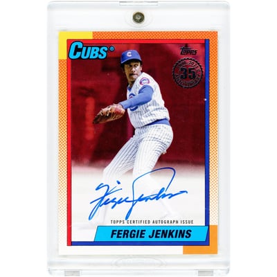 Fergie Jenkins Chicago Cubs Autographed 2025 Topps 1990 Topps Design Red #90A-FJ #4/5 Card