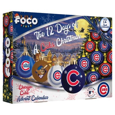  Chicago Cubs FOCO 2026 Ball Ornament Advent Calendar