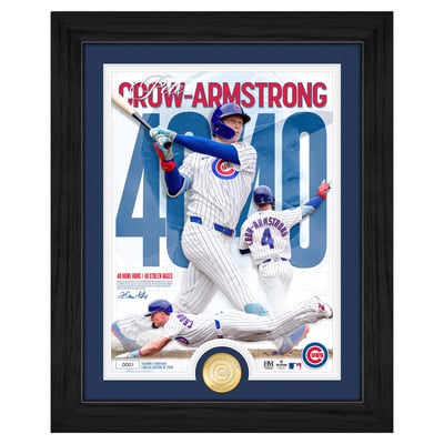 Pete Crow-Armstrong Chicago Cubs Highland Mint  40/40 Club 13" x 16" Limited Edition Bronze Coin Photo Mint