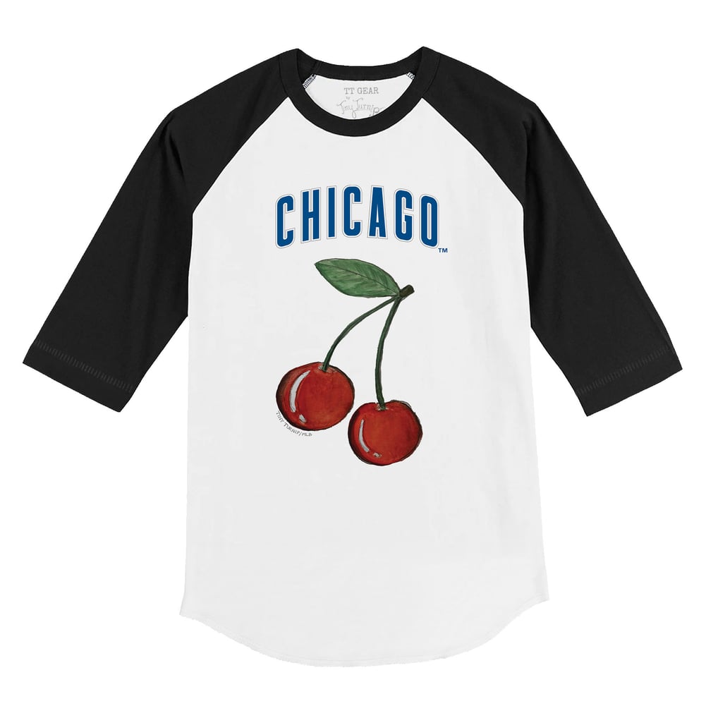 Chicago Cubs Tiny Turnip Infant Cherries 3/4-Sleeve Raglan Baseball T-Shirt - White