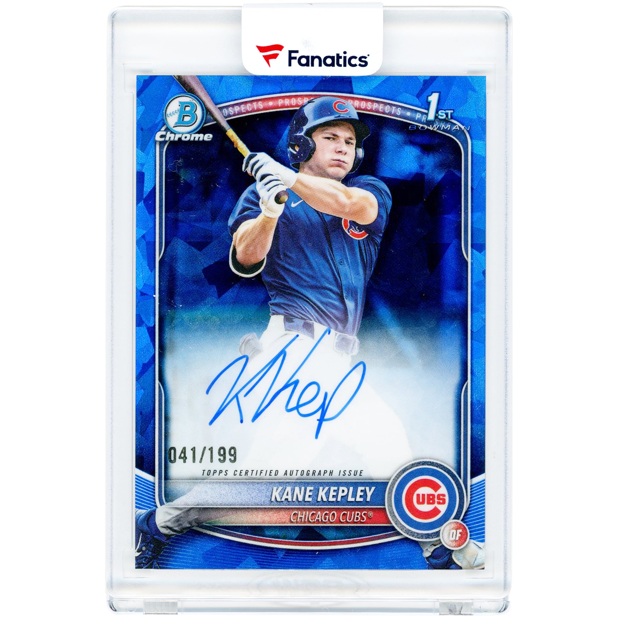 Kane Kepley Chicago Cubs Autographed 2025 Bowman Chrome Sapphire 