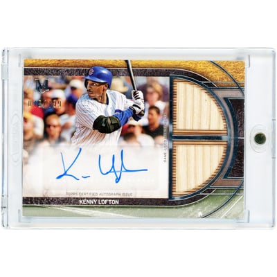 Kenny Lofton Chicago Cubs Autographed 2025 Topps Museum Collection Signature Swatches Dual Game Used Bat Relics #SPDRA-KL #18/199 Card