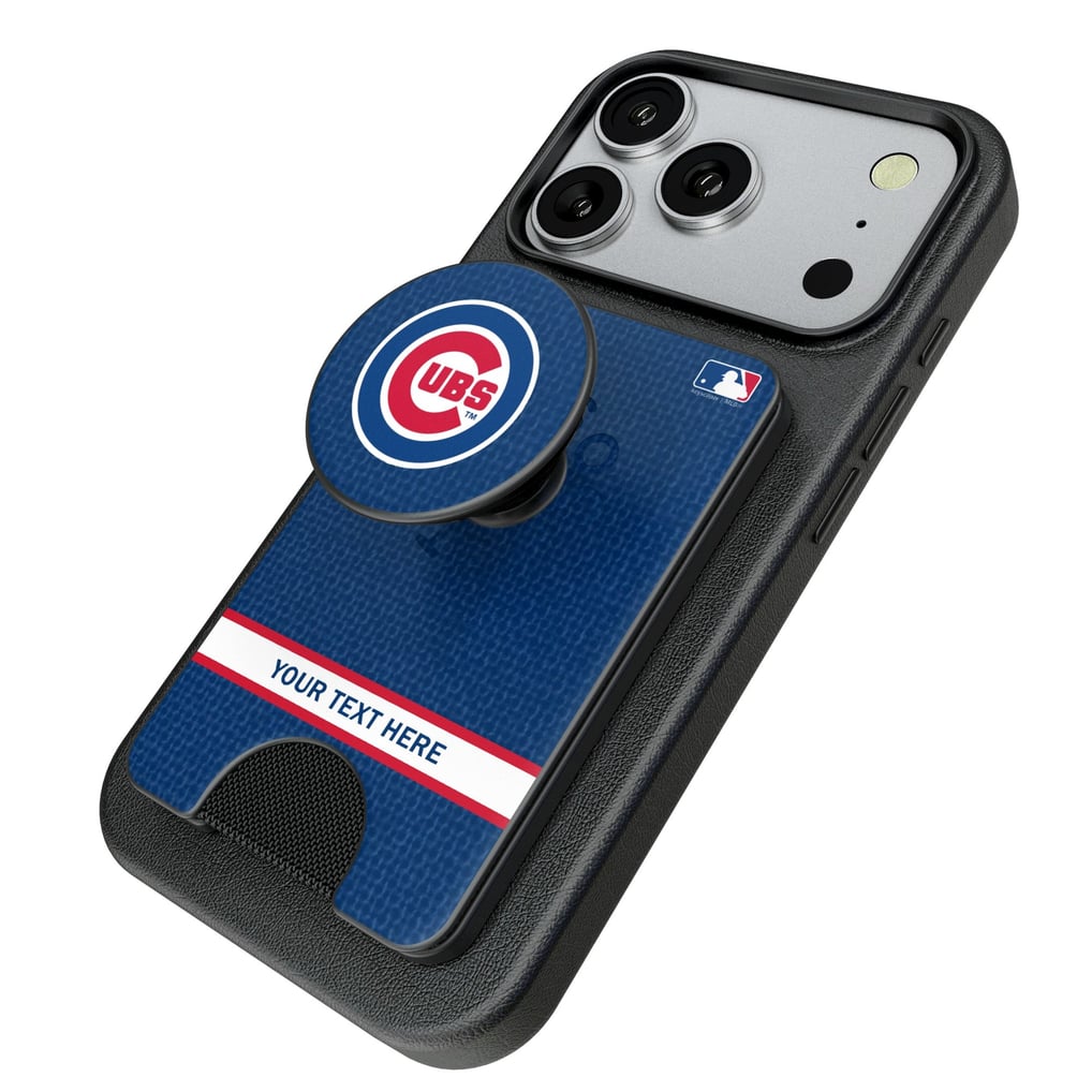 Chicago Cubs Keyscaper Personalized Solid PopSockets Magnetic Wallet