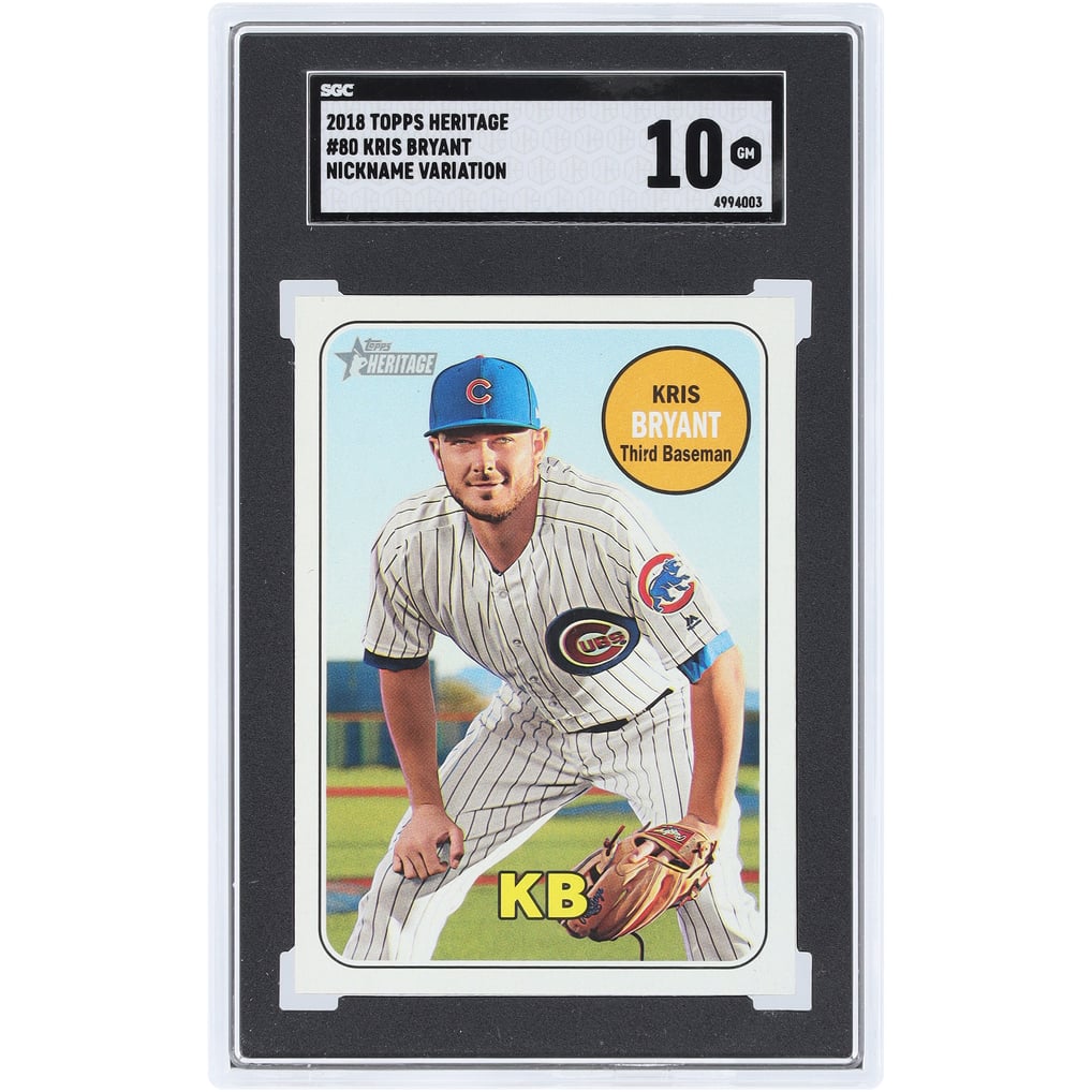 Kris Bryant Chicago Cubs 2018 Topps Heritage Nickname Variation #80 SGC ...