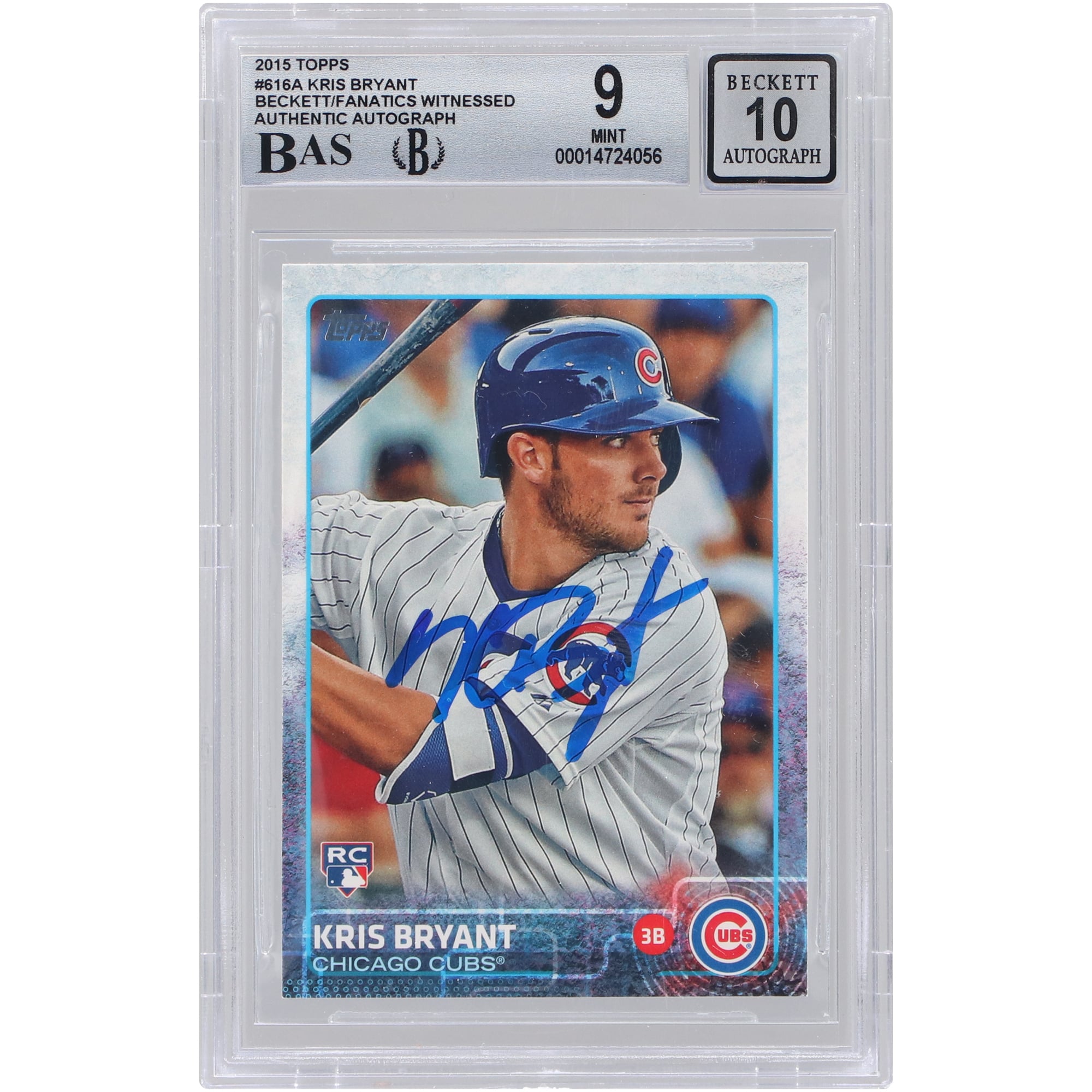 Autographed Chicago Cubs Kris Bryant 2015 Topps MLB 2 Batting #616